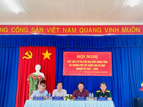 Hội nghị tiếp xúc cử tri của đại biểu Hội đồng nhân dân Tỉnh và Thành phố Tây Ninh sau kỳ họp kỳ họp thứ 10 Hội đồng nhân dân Tỉnh khóa X và kỳ họp thứ 10 Hội đồng nhân dân Thành phố khóa XII, nhiệm kỳ 2021-2026.