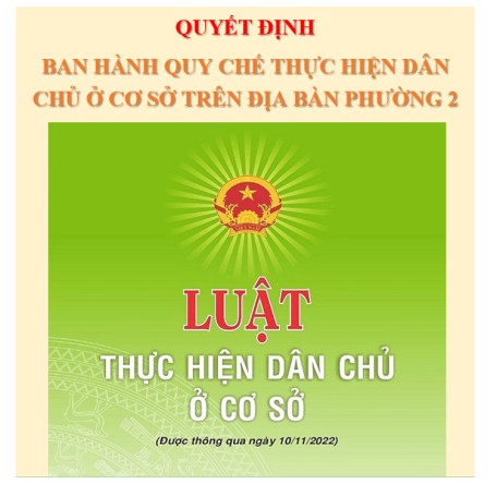 Công khai Quy chế thực hiện dân chủ cơ sở trên địa bàn phường 2