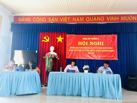 Hội nghị đối thoại giữa người đứng đầu cấp ủy, chính quyền với Mặt trận tổ quốc, các tổ chức chính trị - xã hội phường và nhân dân phường 2 năm 2024.