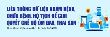 Liên thông dữ liệu khám bệnh, chữa bệnh, hộ tịch để giải quyết chế độ ốm đau, thai sản